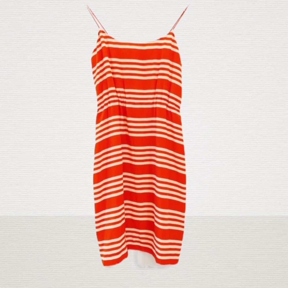 J.Crew Blouson Stripe 100 Silk Dress US 0